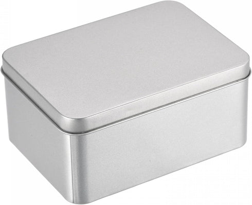 uxcell Metal Tin Box, 4.92" x 3.54" x 2.36" Rectangular Empty Tinplate Containers with Lids, Silver Tone, for Home Organizer, Candles, Gifts, Car ...
