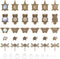PH PandaHall 60pcs Pendant Trays Kit 30pcs 5 Styles Bronze Blank Pendant Owl Turtle Pendant Bezel, 30pcs Clear Glass Cabochon Dome Settings for DI...