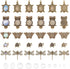 PH PandaHall 60pcs Pendant Trays Kit 30pcs 5 Styles Bronze Blank Pendant Owl Turtle Pendant Bezel, 30pcs Clear Glass Cabochon Dome Settings for DI...