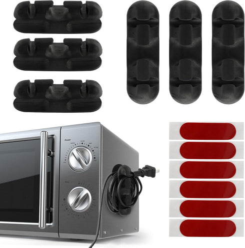 6 PCS Cord Organizer Kitchen Storage Black Soft Silicone Appliance Cord Organizer for Appliances Air Fryer Coffee Maker Blender Toaster...