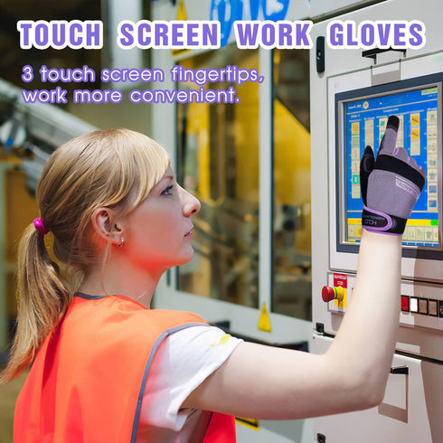 Utility Work Gloves Women, Safety Mechanic Working Gloves Touch Screen,Flexible Breathable Yard Work Gloves...