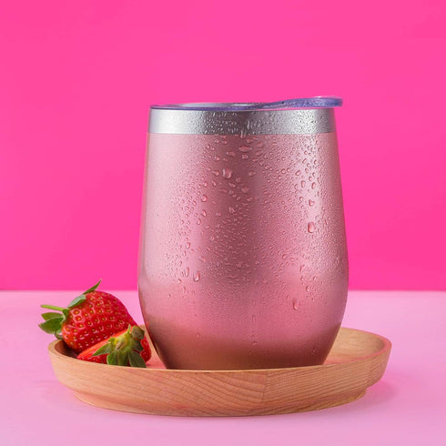 CHILLOUT LIFE 12 oz Stainless Steel Tumbler with Lid & Gift Box | Wine Tumbler Double Wall Vacuum Insulated Travel Tumbler Cup for Coffee, Wine, C...