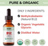 Organic Vitamin B12 Sublingual Drops, Extra Strength 5000 mcg Methylcobalamin, No Additives, Vegan Liquid B12 – Supports Energy Production, Nervou...