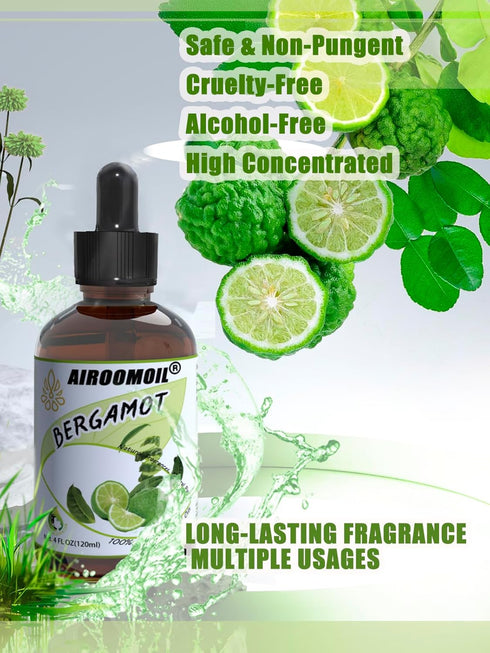 Bergamot Essential Oil Room Spray Pure Citrus Oils Aromatherapy for Natural Diffuser & Soap Making Fall Scents 4 Fl Oz...