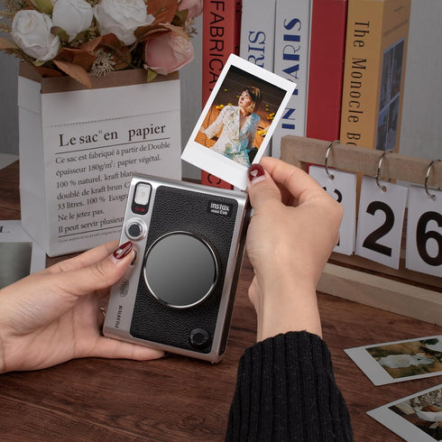 MUZIRI KINOKOO Lens Cap for Fuji Instax Mini EVO Instant Camera, Premium Plastic Mini EVO Lens Cover in Flocking Internal with Anti-Loss Rope - Bl...