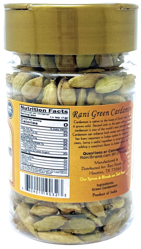 Rani Green Cardamom Pods Spice (Hari Elachi) 2oz (56g) PET Jar ~ All Natural | Vegan | Gluten Friendly | NON-GMO | Product of India...