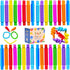 32Pack Pop Tubes, Fidget Tubes for Children and Adult Sensory Fidget Toy Set for Stress and Anxiety Relief Educational Learning Toys for Kids...