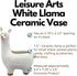 Leisure Arts Floral Pot Llama, White , 7.5" - small flower pots for indoor plants, succulents, plant pots, indoor planter, ceramic pots for indoor...