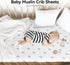 Synrroe Fitted Muslin Crib Sheets, Stretchy Crib Bed Sheets for Babies Boys, Super Soft and Comfortable 100% Cotton Bed Sheets Double Layers (Anch...