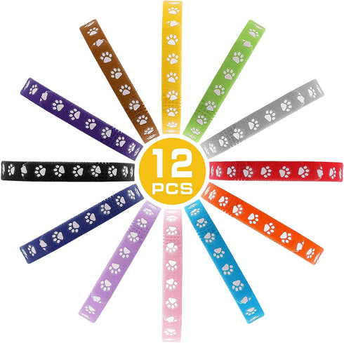 Newborn Puppy Collars, 12 Pcs Whelping Collars for Newborn Puppies Collars for Litter, Adjustable Super Soft Nylon Newborn Dog Identification Band...