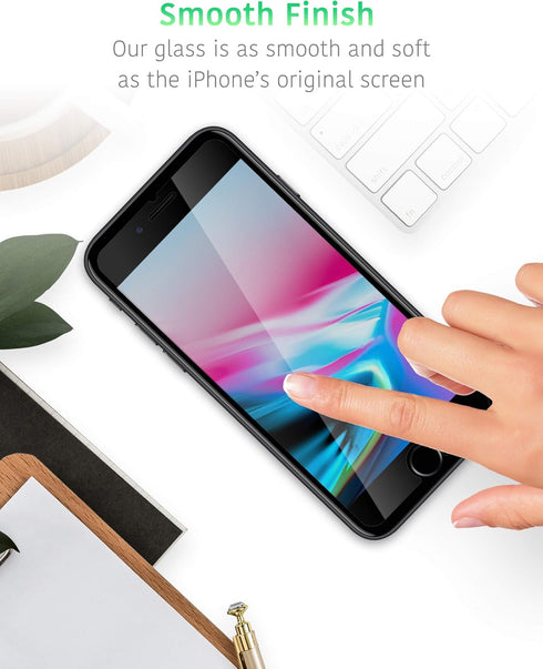 TALK WORKS Tempered Glass Screen Protector for iPhone SE3/SE2/8/7/6S/6 - Case Compatible, Anti-Glare, Smudge & Crack Proof, Ultra Thin (Pack of 3)...