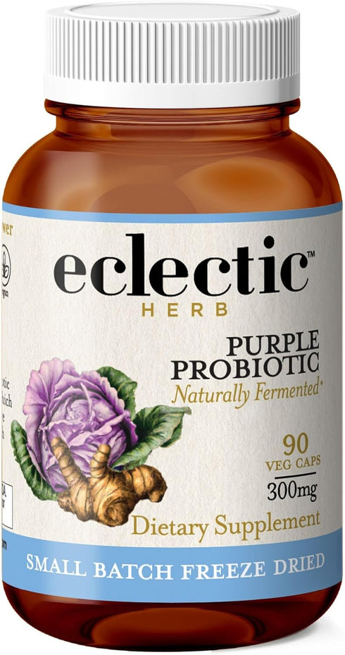 ECLECTIC INSTITUTE Raw Fresh Freeze-Dried Non-GMO Purple Probiotic | Digestive and Intestinal Support 90 CT (300 mg)...