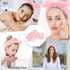 9 Pcs Pink Spa Headband, Sleepover Party Favors, Soft Coral Fleece Makeup Hair Band, Skincare Headbands, Makeup Headband for Face Washing Shower Y...