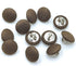 50pcs Brown Fabric Cloth Covered Round Buttons with Metal Shank Buttons for Sewing DIY Crafts Handmade Making Supplies 10mm...