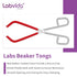 Labs Beaker Tongs, Red Rubber Coated Ends, Nickel Plated 1/4" Steel, for 50mL - 2000mL Capacity Beaker, Durable Beaker Clip Pliers Tool Used in La...