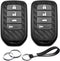 2pcs Compatible with Honda Accord Civic CR-V HR-V Pilot CR-Z Fit Ridgeline Crosstour Odyssey Insight Carbon Fiber Looks Key Fob Cover Case Key Cha...