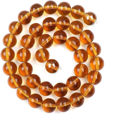 38pcs 10mm Natural Stone Beads,Gemstone Round Loose Beads for DIY Bracelet Necklace Earrings,Stone Beads for Jewelry Making(Amber Crystal)...