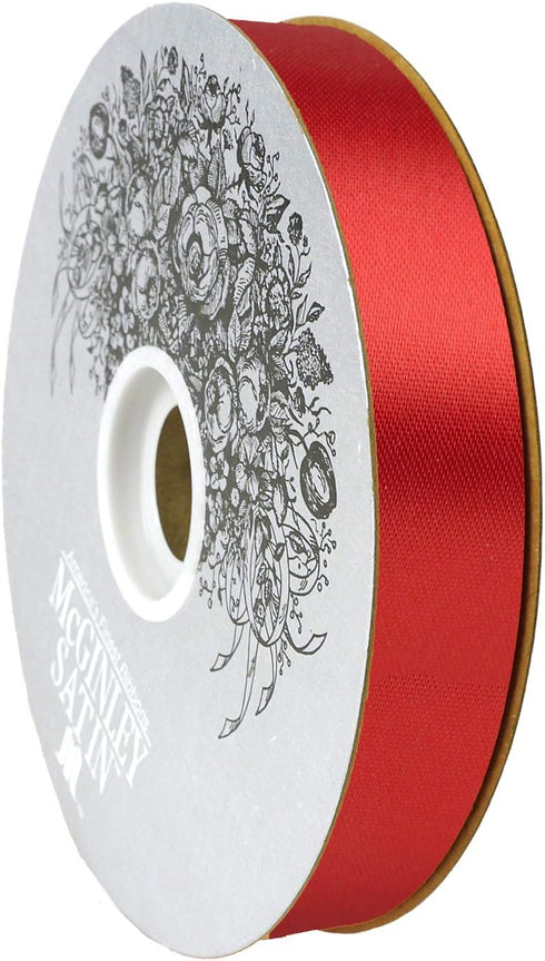 McGinley Mills 7/8" W Acetate Satin Ribbon, Red, 100 Yard Spool...