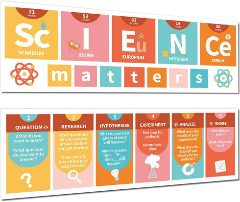 Retro Boho Science Classroom Decoration Groovy Science Banner and Poster Hippies Science Bulletin Board Set for Laboratory Learning Cutouts Decor ...