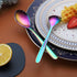 Rainbow Teaspoons, 6 Piece Spoons Silverware, Stainless Steel Small Spoons, Tea Spoons for Home, Kitchen or Restaurant, Dishwasher Safe (6.6 Inche...