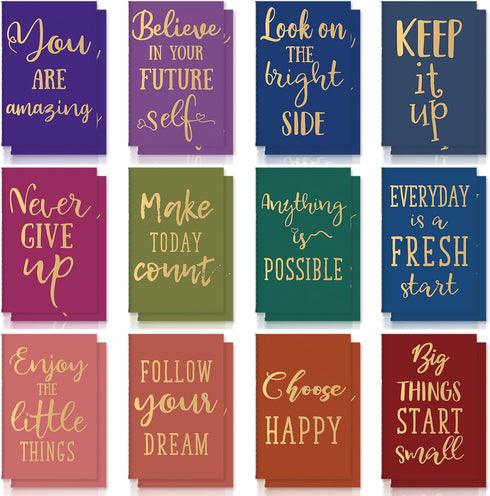 Zonon 24 Pcs Mini Colorful Notebooks Bulk Gifts, Funny Motivational Journals Notepads Inspirational Notepads Kids Small Pocket Notebook Teacher Sc...