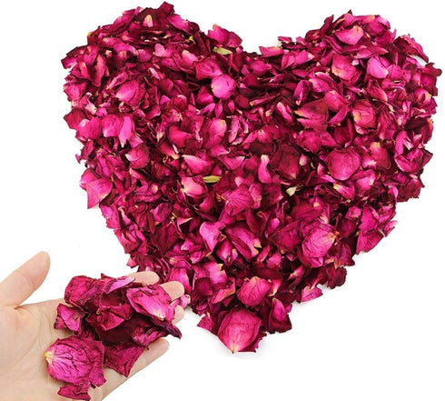 150 Grams/ 5.3 OZ Natural Real Red Rose Flower Petals Dried Rose Petal for Wedding Decoration Bath Foot Bath Wedding Confetti Crafts Accessories (...
