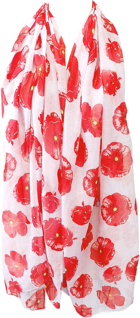 Wrapables® Lightweight Poppy Floral Print Long Scarf...