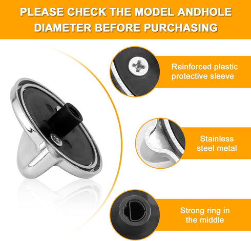 AMI PARTS Fit for G-E Profile Stove Knobs WB03K10303 Gas Stove Knobs Replacements - (Not Universal) Surface Burner Control Knob Replace WB03K10208...