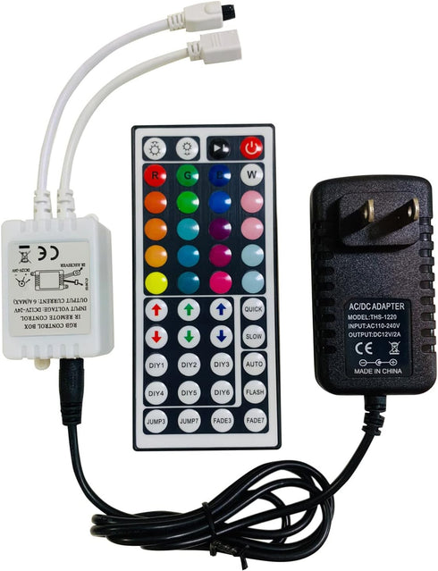 LED Light Remote Controller IR Receiver Led Light Adapter Connector Set DC 12V 2A Power Supply Plug Adapter for 5050 2835 3528 Strip Lights...
