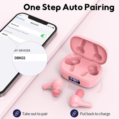 MOZOTER Bluetooth 5.3 Wireless Earbuds,Deep Bass Loud Sound Clear Call Noise Cancelling with 4 Microphones in-Ear Headphones with Wireless Chargin...