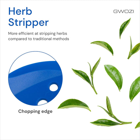 Herb Stripper Tool - Herb Leaf Stripper with 8 Holes - Plastic Greens Stripper - Kitchen Herb Stripping Tool for Kale, Cilantro, Thyme, Chard, Bas...
