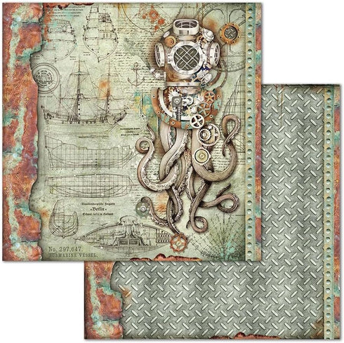 STAMPERIA INTERNATIONAL, KFT PAPER PAD 12X12 10PK SEA WORLD, 30.5 x 30.5 (12" x 12"), Multicoloured...