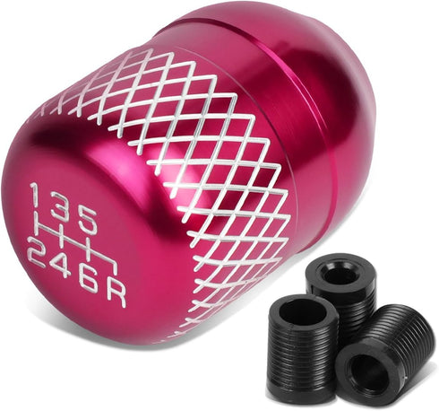DNA MOTORING SK-6S-T1-PK Universal Type R Style Aluminum Manual 6-Speed Shift Knob, Pink Coated...
