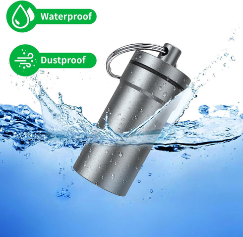 Portable Ear Plug Carrying Case, Urekt Waterproof Metal Earplug Case Keychain Container Holder?2 Pack?......