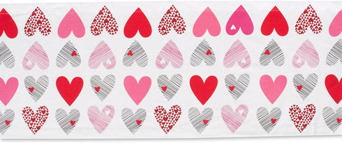 DII Valentine's Day Table Top Collection, Table Runner, 14x108, Hearts Collage...