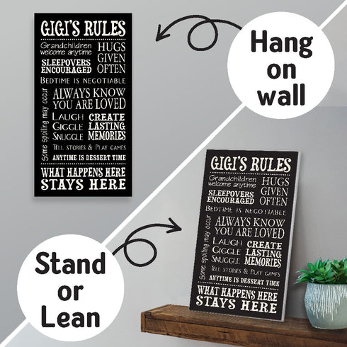 My Word! Gigi's Rules Decorative Sign,Black...