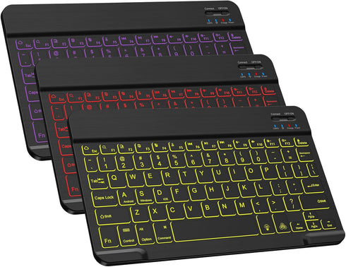 DTTO Bluetooth Keyboard, Wireless Rechargeable Keyboard for Android Tablet Cell Phone Smartphone iPad Pro Air Mini iPhone Windows Surface, Black.....