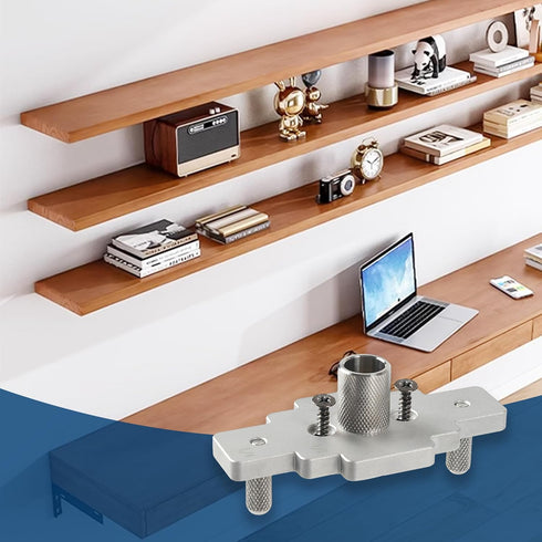 Floating Shelf Bracket Dowel Jig Kit with 1/2" x 9" Drill Bit, Self Centering Straight Hole Drill Guide for Installing Floating Shelf Hidden Brack...
