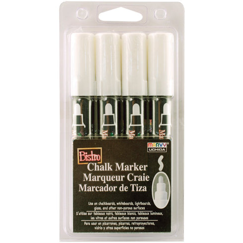 UCHIDA 4 White Broad Tip Bistro Chalk Marker...