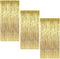Gold Fringe Backdrop, 3 Pack Gold Foil Curtains, Party Streamers for Birthday, Wedding, Bachelorette Party Decor, Disco Party Decor...