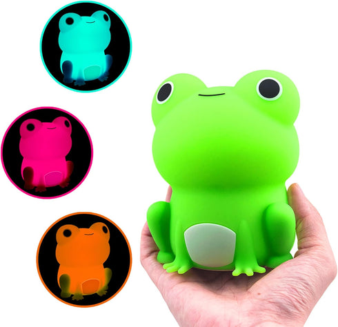 Frog Night Light, Frog Gifts for Girl, Frog Lamp Gifts Bedside Lamp for Nursery, ABS+SIL, Touch Control, Portable and Rechargeable Dimmable, Birth...