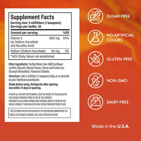 2X4 Liposomal Vitamin C Liquid for Adults and Kids - 1000 mg VIT C Immune Support Supplement - Natural Antioxidant - USA Made and Non-GMO Formula ...