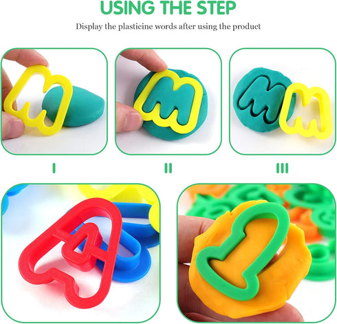 Dough Tools Play Dough Cutters, Various Shapes Include of Letters, Numbers, Symbols (47 PCS)...