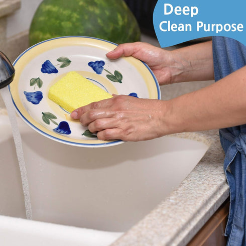 10 Pack Pop Up Compressed Cellulose (1pc Individual Packaged) for Cleaning Scrub Sponge, Washing Dish for Kitchen, Bathroom. Ideal for Trucker, Ca...