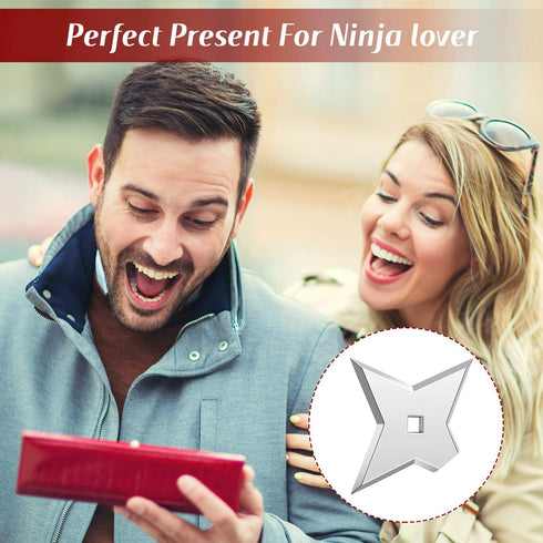 Weewooday 10 Pieces Ninja Magnet Cool Anime Refrigerator Magnets Funny Decorative Throwing Star for Home Office Whiteboard(Silver)...