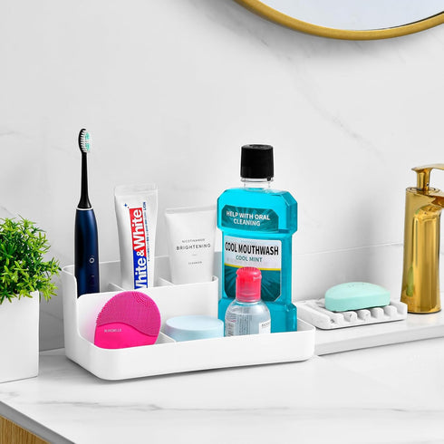 VITVITI Toothbrush Holders for Bathroom, Bathroom Organizer Countertop, Bathroom Counter Organizer with 5 Compartment Storage for Toothpaste/Vanit...