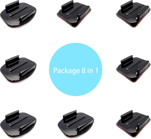 JINGXIN Helmet Mount Adhesive Sticky Curved and Flat Mounts Compatible with GoPro Hero 12 11 10 Max 9 8 7 6 5 4 Session DJI Osmo Action Cameras (8...