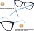 AQWANO Stylish Cat Eye Computer Reading Glasses Women, Oversized Designer Blue Light Block Eyeglasses Readers Anti UV400 Eyestrain, Black 1.5...