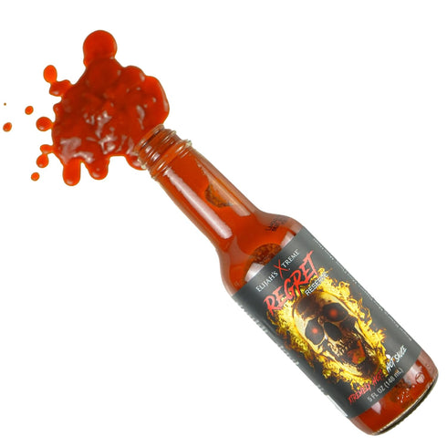 Elijah's Xtreme Regret Reserve Hot Sauce - Carolina Reaper, Trinidad Scorpion, and Habanero Pepper - 5oz bottle contains 70% of the hottest pepper...