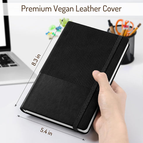 Forvencer 240 Pages Lined Journal Notebook, Medium 5.4'' X 8.3'', Superior Vegan Leather Journal with 100GSM Paper, College Ruled Notebooks for Wo...
